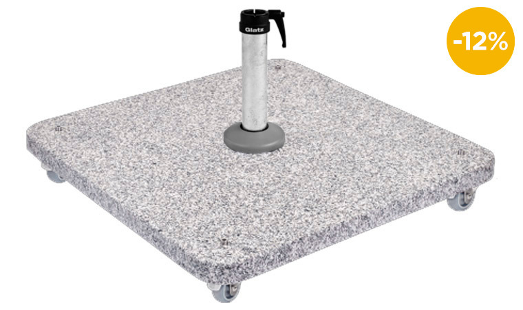 Granitsockel M4, Naturstein mit Rollen, inkl. Standrohr in Stahl verzinkt